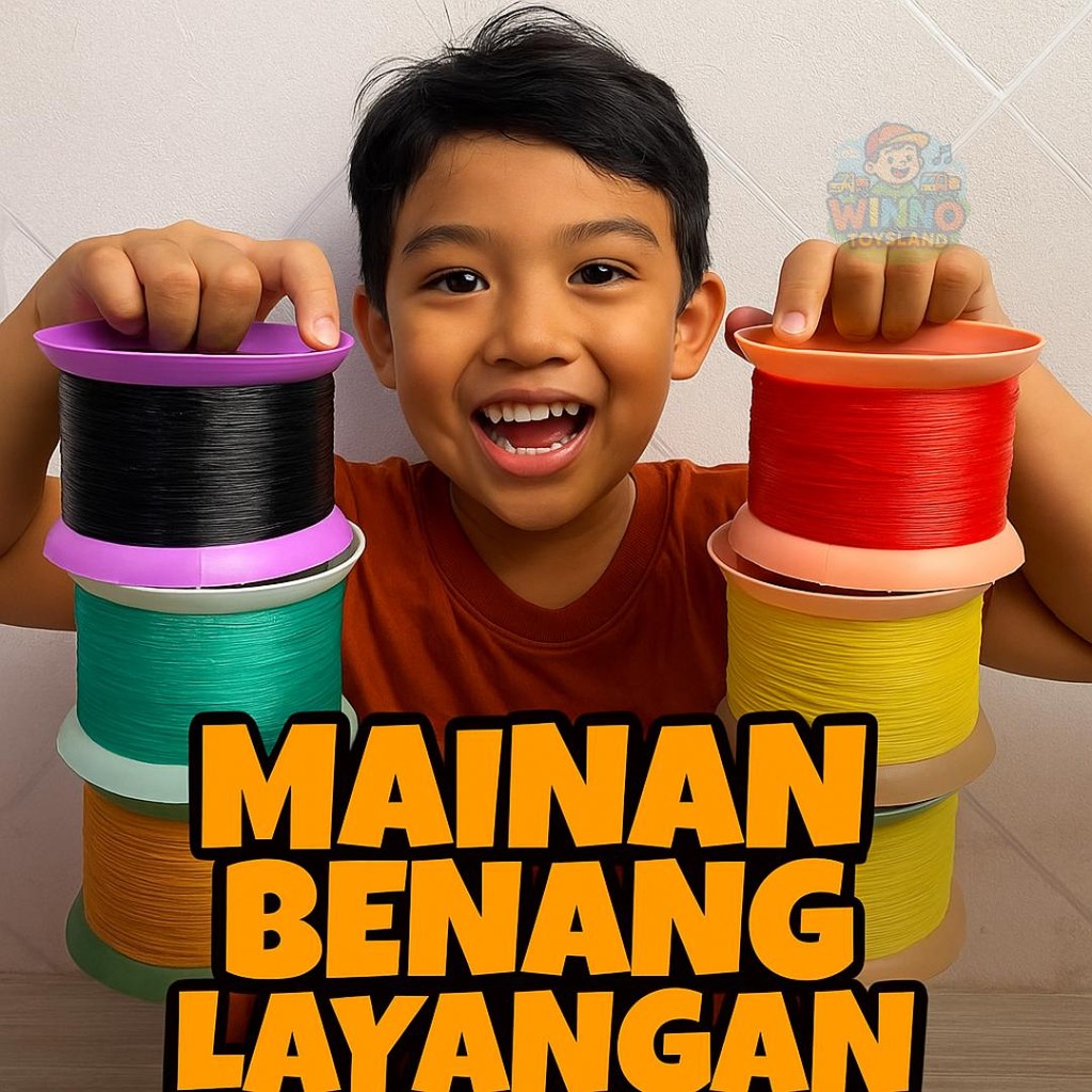 WINNO TOYSLAND - Bladu Besar Benang Kenur Marlin 0.40 Gulungan Layangan Layang-Layang Agak Tebal War