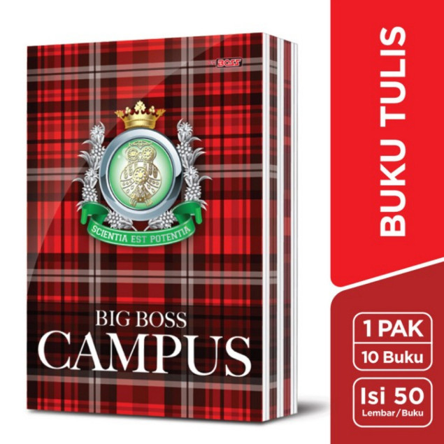 

New BUKU TULIS BIG BOSS 50 LEMBAR CAMPUS NOTEBOOK B5 GARIS SEKOLAH [10PCS]Premium