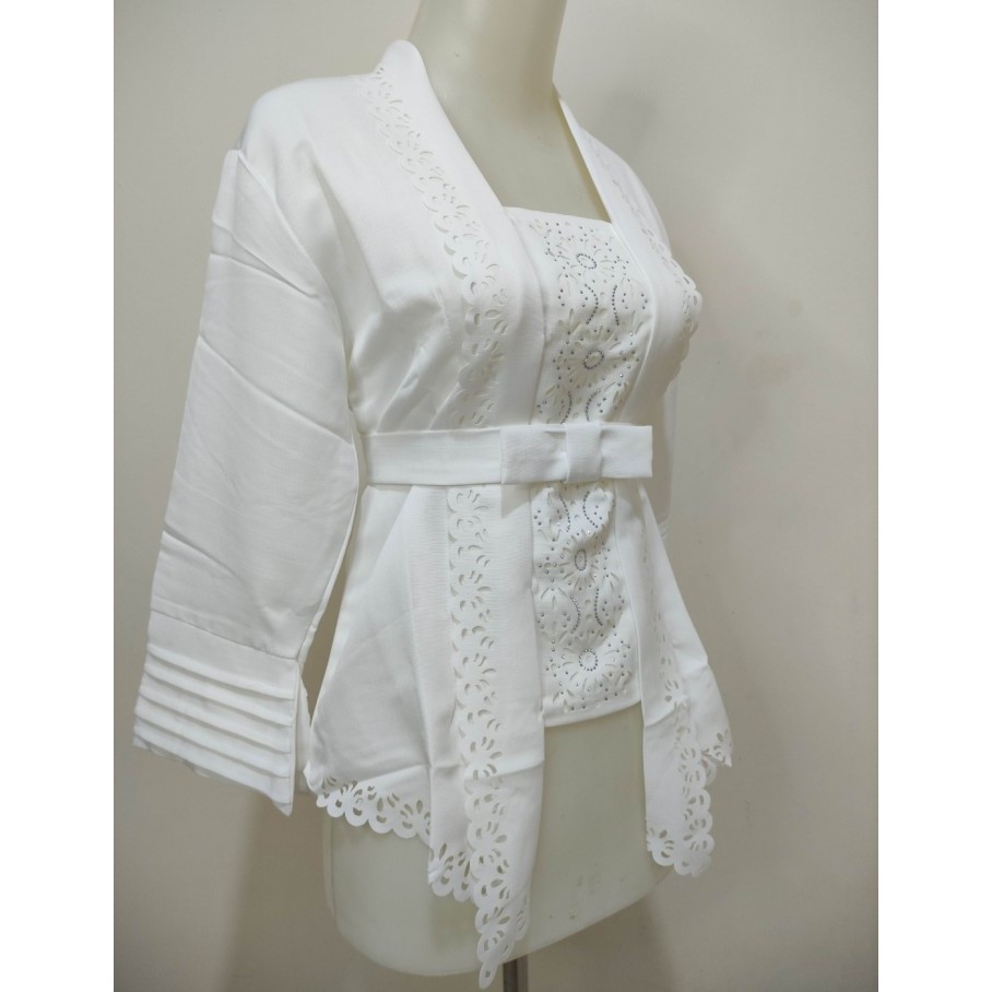 

✨LARIS✨ -Atasan Kebaya Kutu Baru Encim Modern Putih Tulang Jumbo / Kebaya Akad - XXL