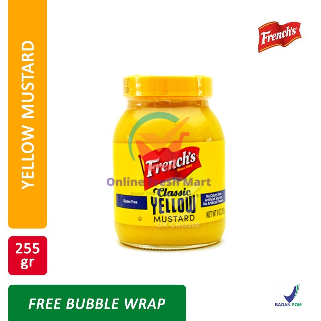 

French's American Classic Yellow Mustard (Botol Kaca 255 gr) - Online Fresh Mart Denpasar