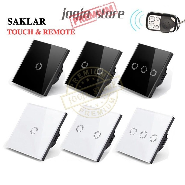 Saklar Lampu Smart Touch Sakelar Sentuh Panel Kaca dg Remote Switch