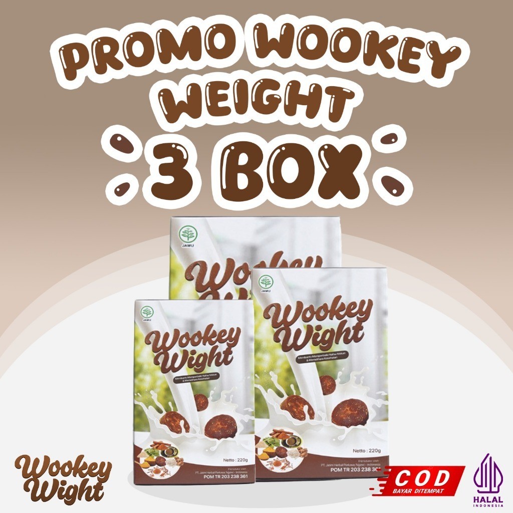 

( 3 BOX ) Wookey Weight - Susu Penambah Berat Badan Paket 3pcs Paket Sehat
