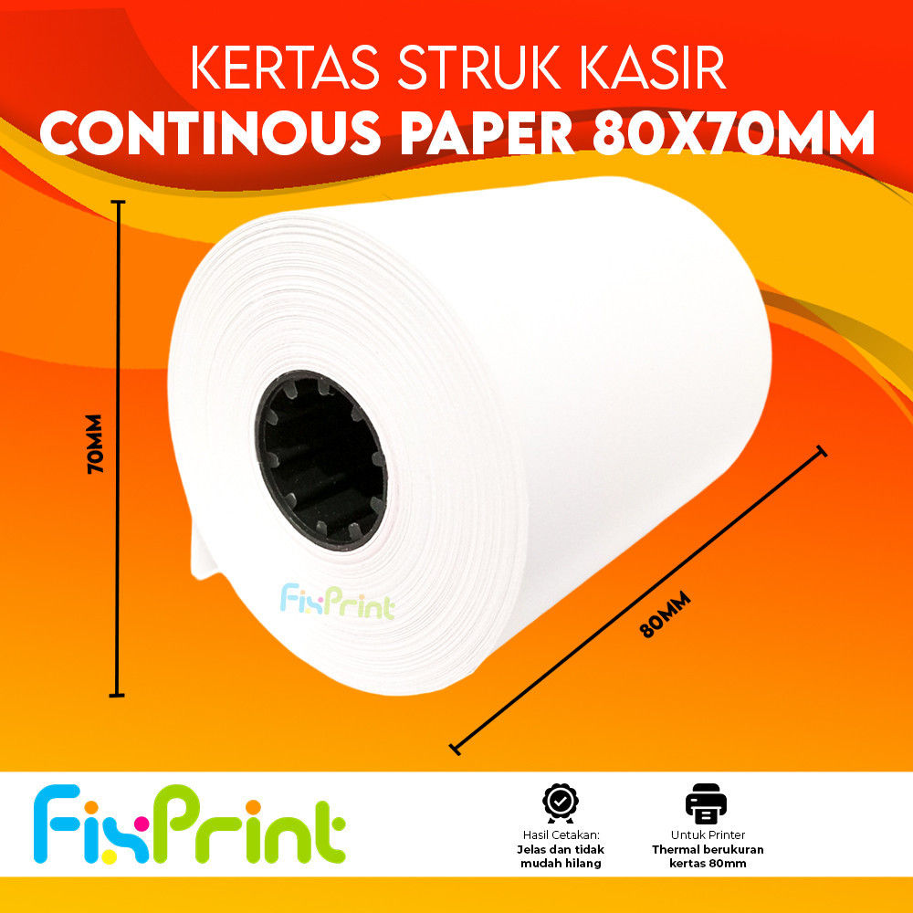 

Kertas Thermal Kasir 80x70mm 80x80mm Kertas Struk Continous Paper Roll 80x80mm 80x70mm
