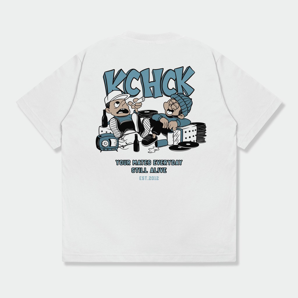 Original Kickchick Reguler Kaos Relaxed Blue Marinir & White | Kaos Lengan Pendek | KCTS-139 Unisex