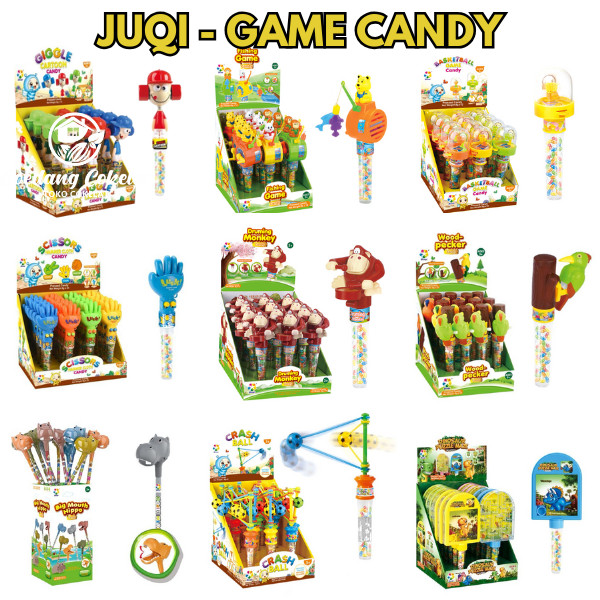 

JUQI Permen Mainan Anak - Anak Permen Keras Aneka Bentuk Karakter Mainan Anak - Anak Druming Monkey Basket Ball Fishing Woodpecker Game