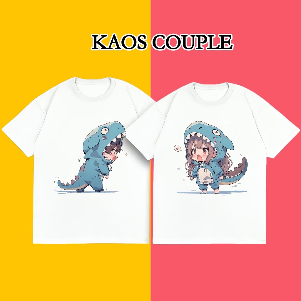 AGASA Kaos Couple Kaos Pasangan Serasi Kaos Dino Couple Lucu Dino Couple Kaos Pasangan Murah Katun 3