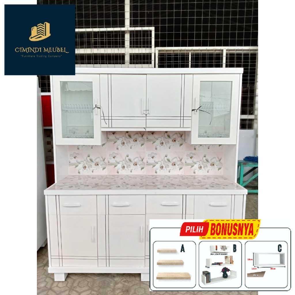 lemari sayur 4pintu / lemari dapur / kitchen set rak piring 4 pintu