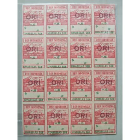 

Perangko Tempel Rep Indonesia Overprint ORI Limabelas Sen - 1945-1949