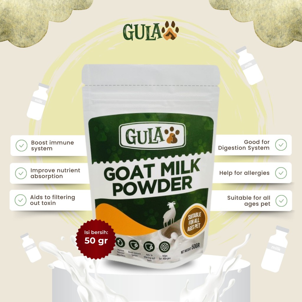 GULAPAWS Susu Anjing Kucing Natural Goat Milk Powder 50gr