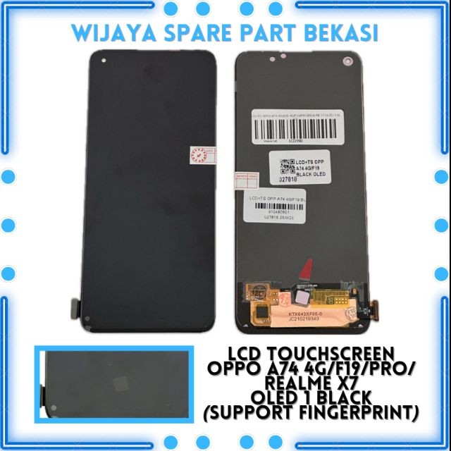 LCD TS OPPO A74 4G/F19/PRO/REALME X7 OLED 1|SUPPORT FINGERPRINT BLACK