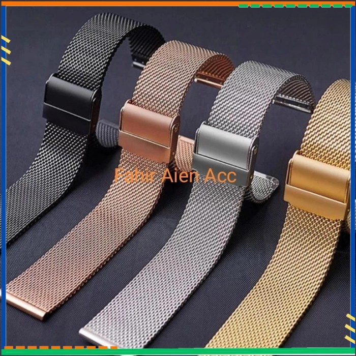 STRAP MESH TALI JAM TANGAN RANTAI PASIR 12 14 16 18 20 22 24MM - Rose Gold, 24mm