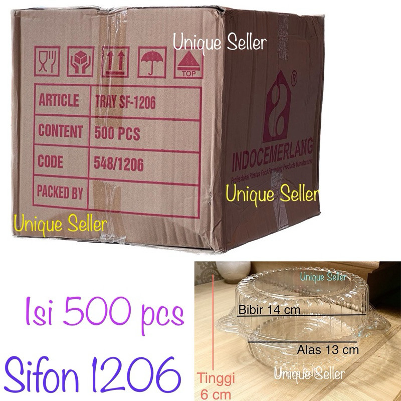 [1 Dus] Mika Kue Bolu Bulat Sifon 12 cm Isi 500 / Mika SF 1206 Tinggi 6 Cm / Mika Chiffon bundar 12 