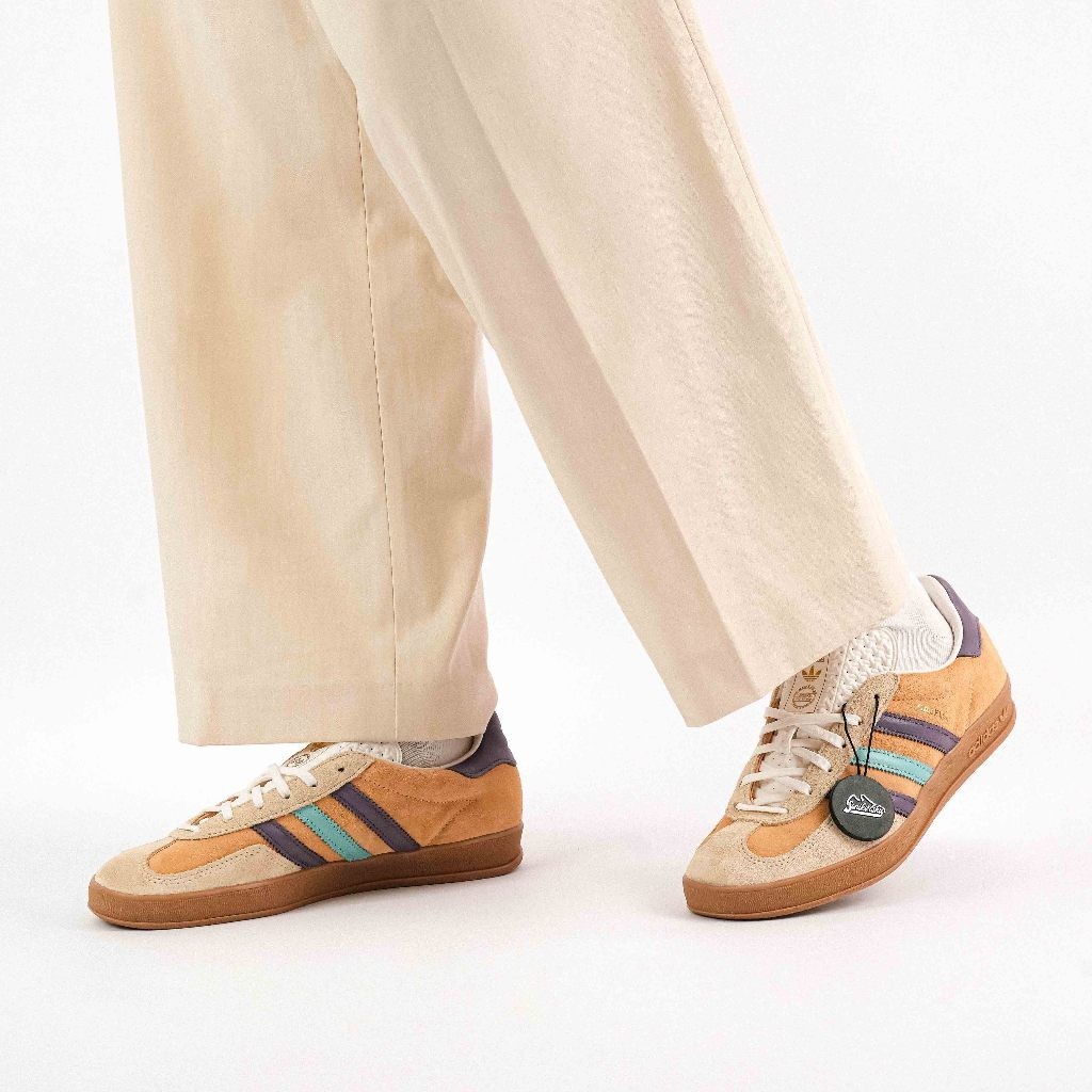 【100% Authentic】 Adidas Gazelle Indoor Brown Almost Purple Blue