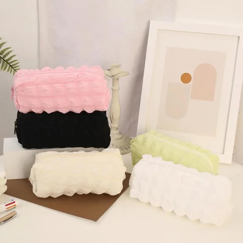 

Cream Puff Pencil Case with High Aesthetic Value Large Capacity Simple Dirt Resistant Durable Stationery Bag Pencil Case