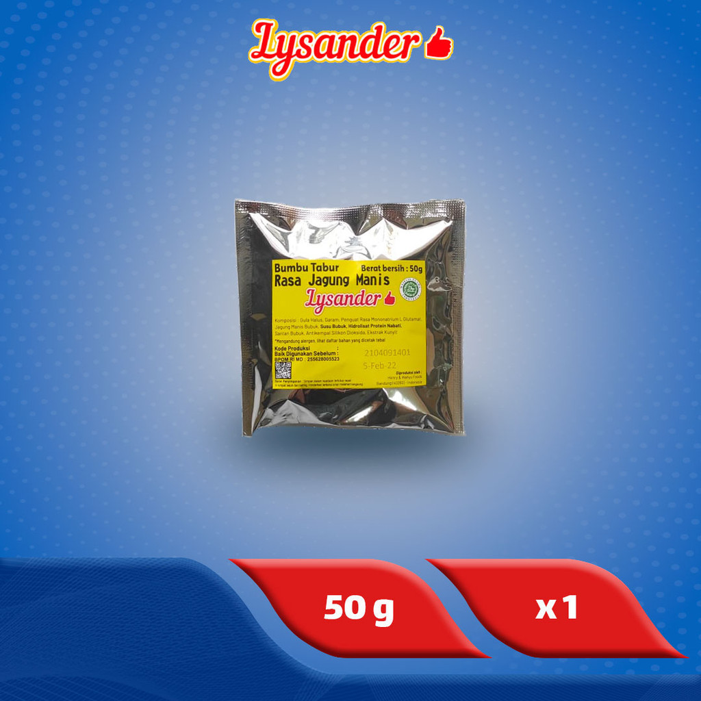 

Lysander Bumbu Tabur Jagung Manis 50 g