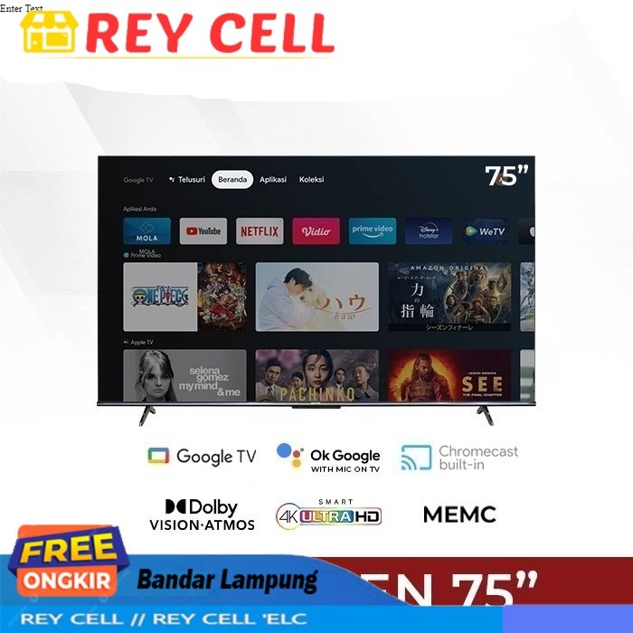 TV POLYTRON 75 INCH UHD 4K SMART GOOGLE TV 75INCH 75UG5959 GARANSI RESMI POLYTRON