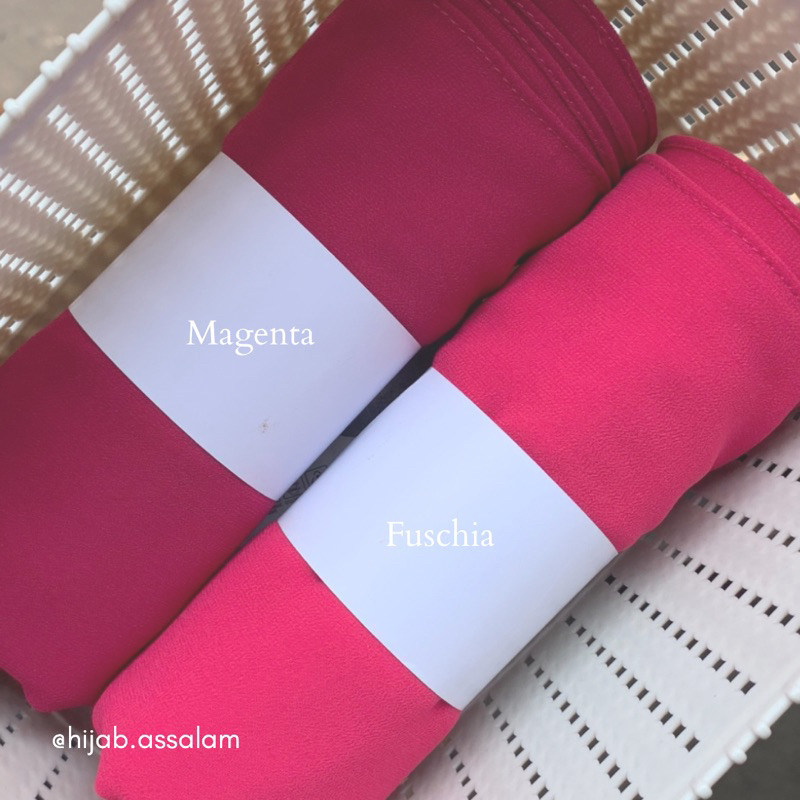 FUSCHIA / MAGENTA Pashmina Ceruty Babydoll Premium ( Hijab Warna Fuschia, Hijab Warna Magenta, Hijab
