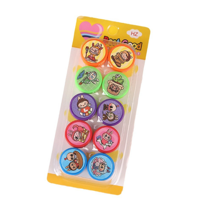

J2 - Mainan Anak labubu Stempel Cap Emoji Smile Mandarin