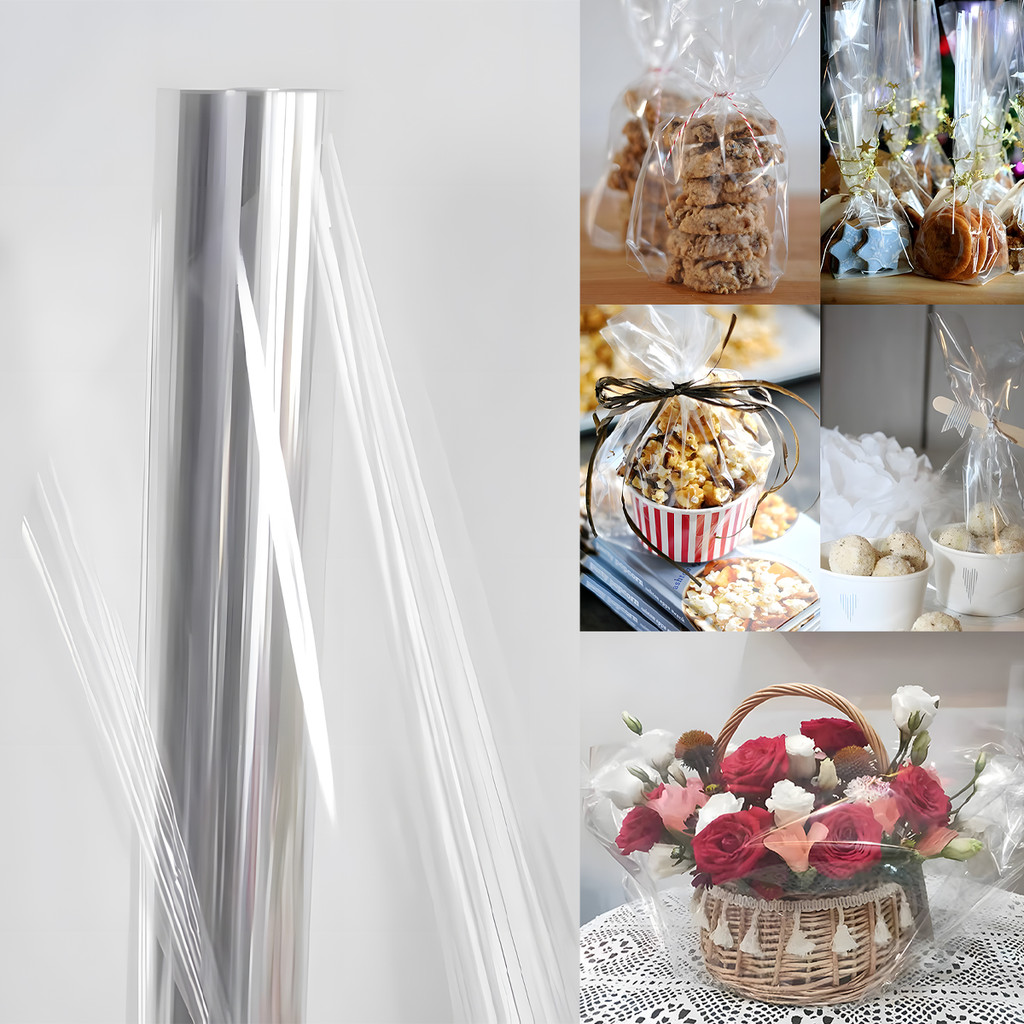 

1pc Transparent Plastic Packaging Paper Gift Wrapper Paper Package Wedding Birthday Party Decorations Kids Baby Shower Supplies