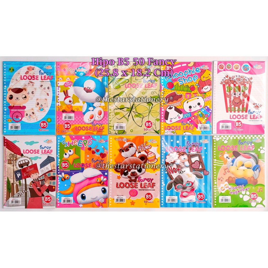 

(1 Pak Isi 50 Lembar) Loose Leaf HIPO B5 50 Lembar Fancy Warna / HPO LL Isi Kertas File B5 50 Lembar