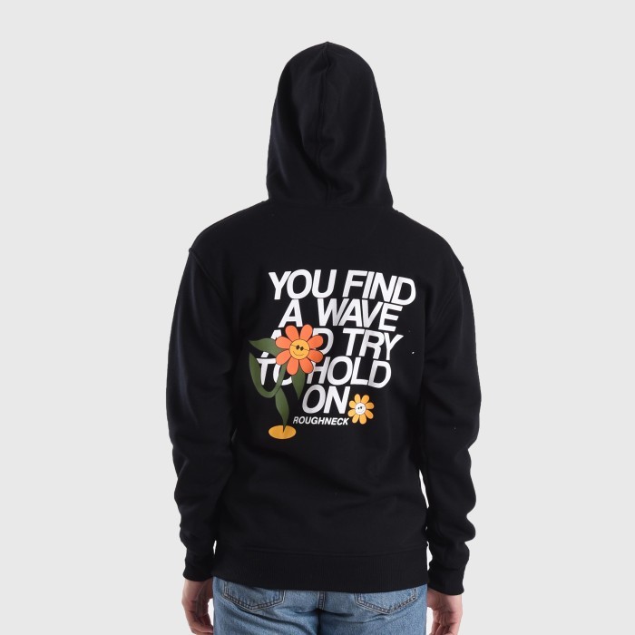 Roughneck HZ026 You Find A Wave Black Zipper Hoodie - Black, XXL