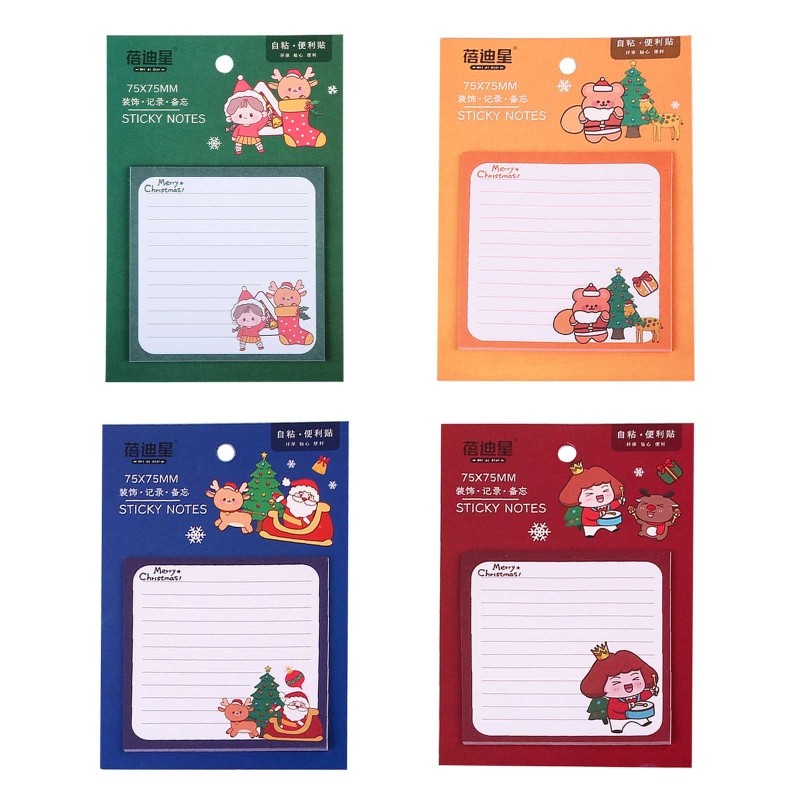

2024 New 10 Pcs Christmas Sticky Notes Pads 20 Sheets/Pad Small Sticky Notes Papers Lined