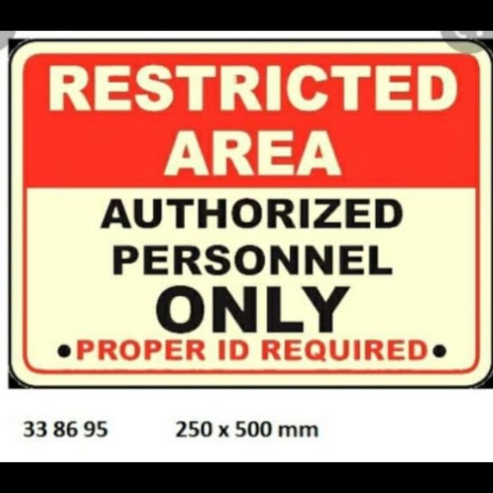 

Stiker Authorized Personnel Only ukuran 50x25cm