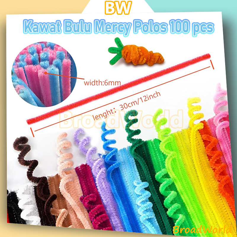 

Kawat Bulu Mercy Polos / pipe cleaner Pastel Macaron isi 100pcs/Kawat Bulu Macaron Pastel