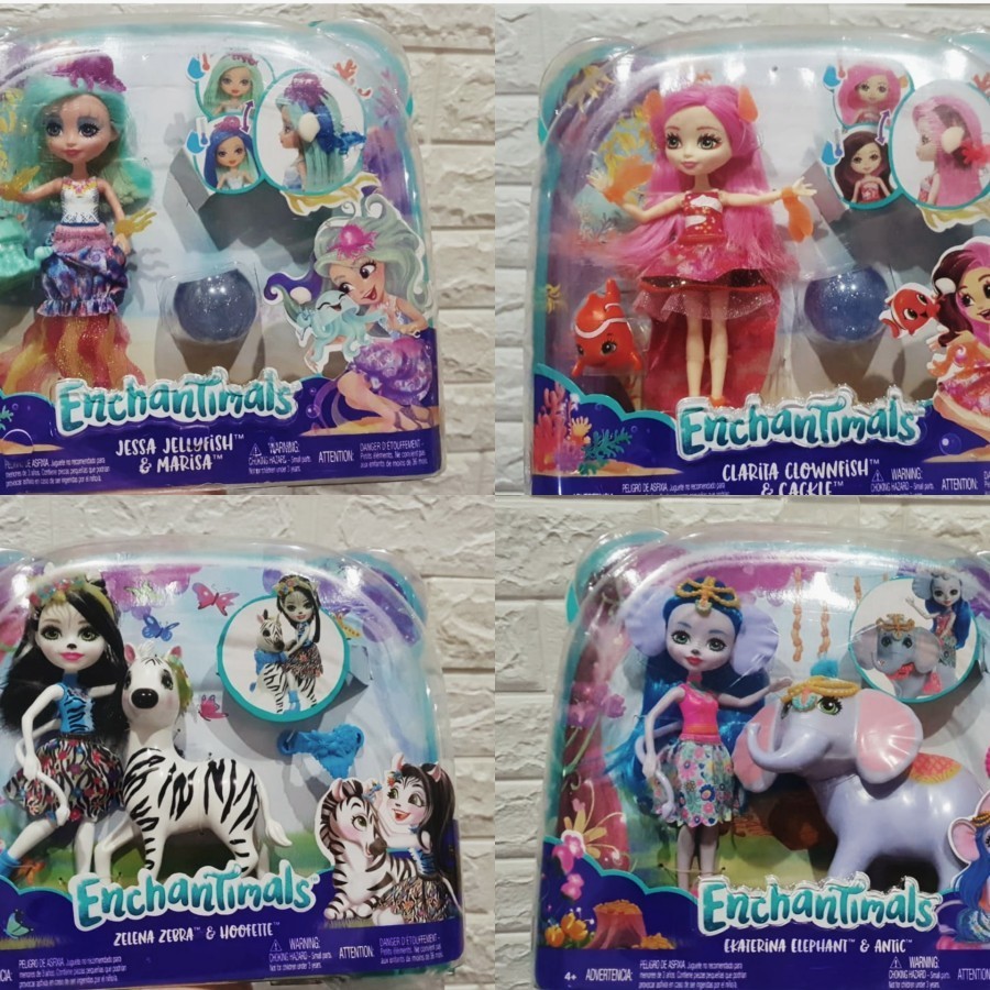 Enchantimals Doll zebra-dolphin-nemo-gajah KSMbersaudara