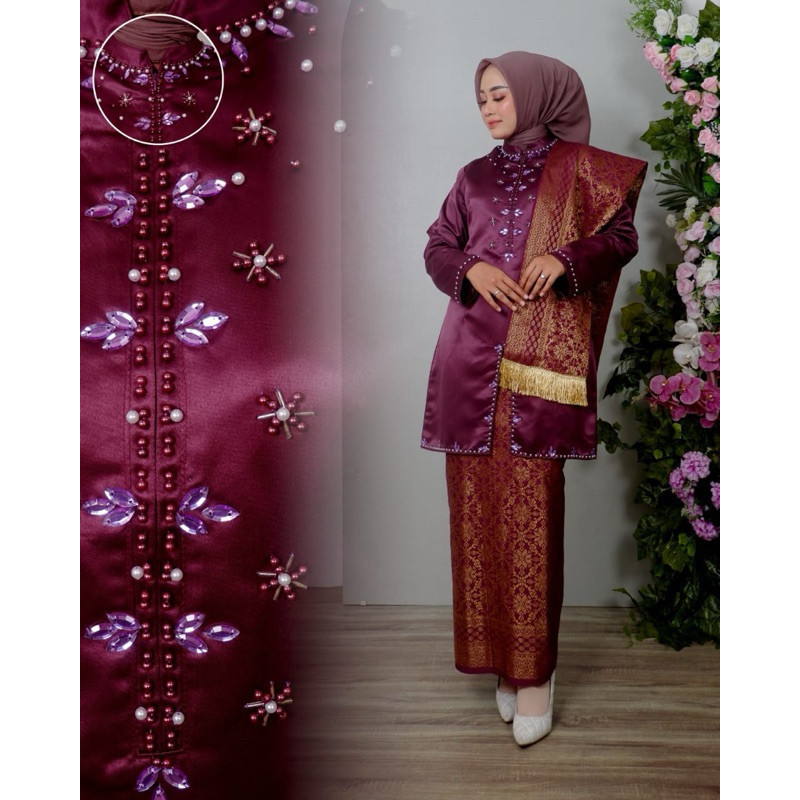 Set Kebaya Tunik Busui Payet Melayu Malaysia Baju Pesta Kondangan Hajat Kekinian