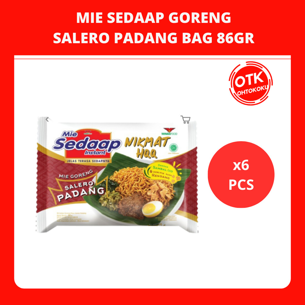 

SEDAAP Mie Instan Goreng Salero Padang 86 GR X 6 Bag