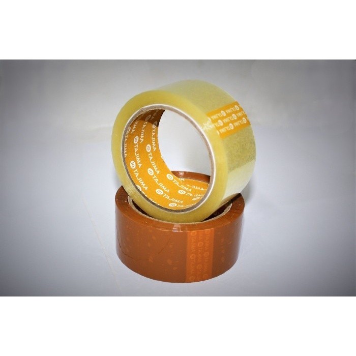 

Jual Lakban Coklat/Bening 2 inch 45mm x 90Yards Ekonomis Merk Tajima Yellow Core -NP