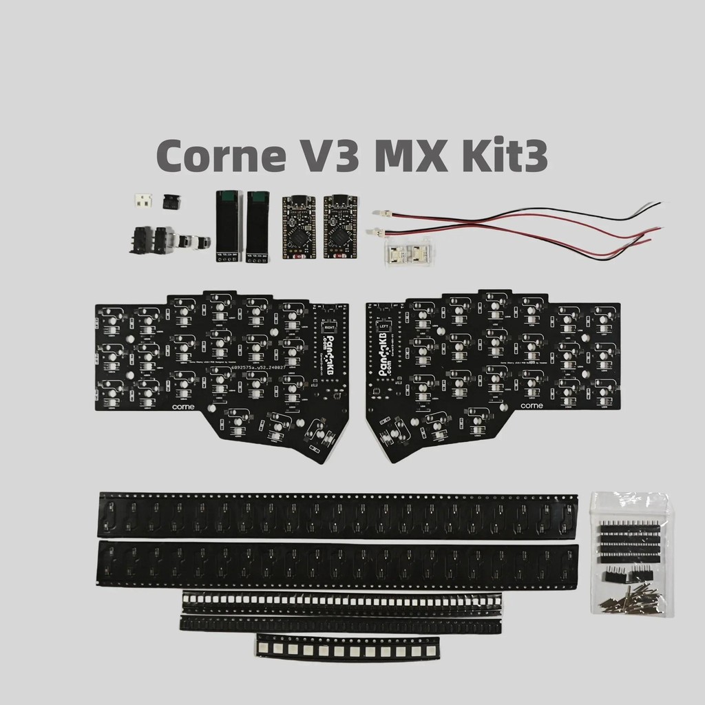 Corne V3 Split Keyboard PCB Kit Custom Corne Crkbd PCB RGB Wireless Horn Keyboard Kit DIY Mechanical