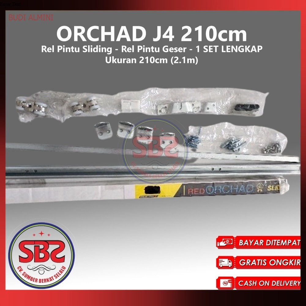 REL SLIDING J4 ORCHAD - Rel Pintu Dorong - Sliding Rail Galvanis - Sliding Track - Rel Pintu 2.1m