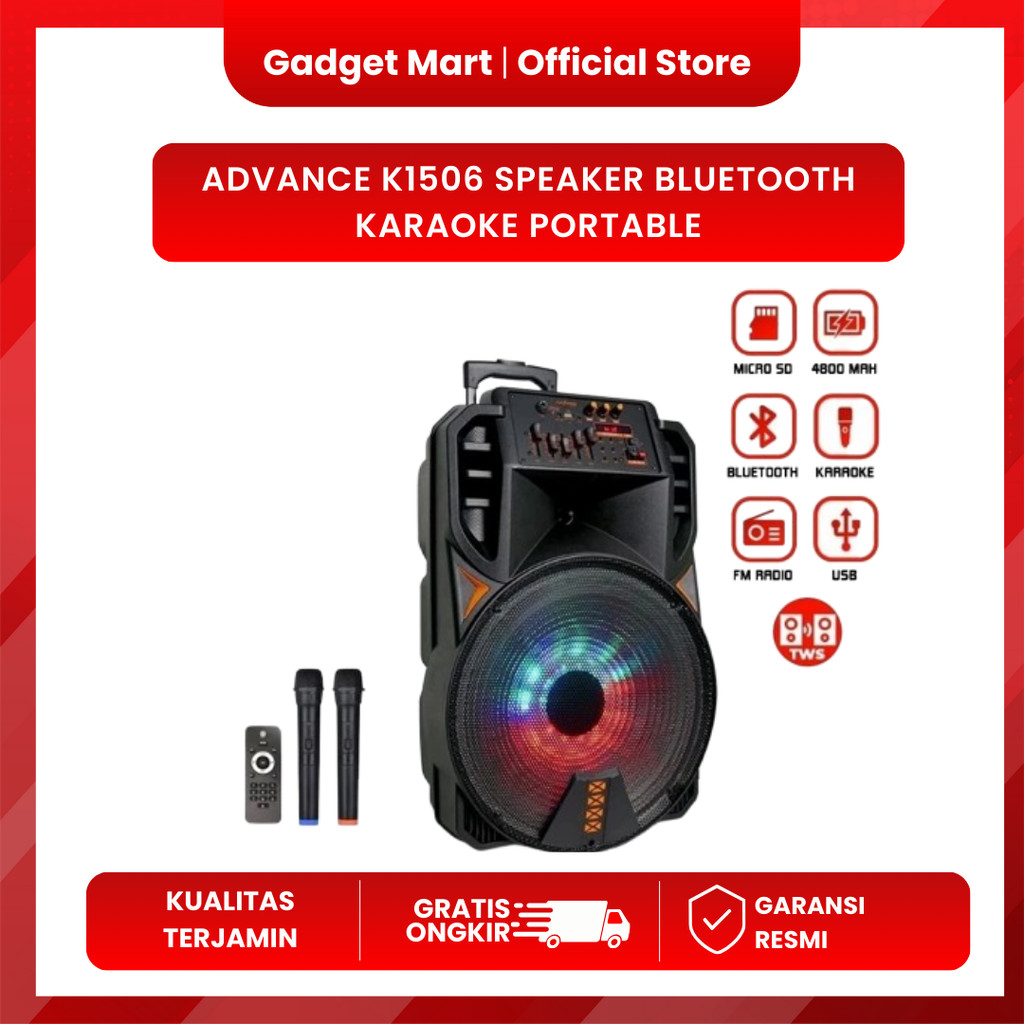 Advance K1506 Speaker Bluetooth Karaoke Portable
