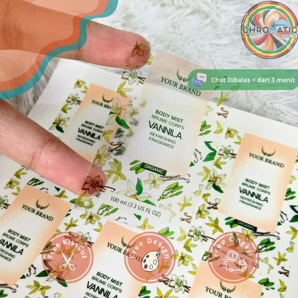 

chromatic Print Cetak Stiker Label Parfum Sticker Parfume Custom Label Wewangian Free Desain