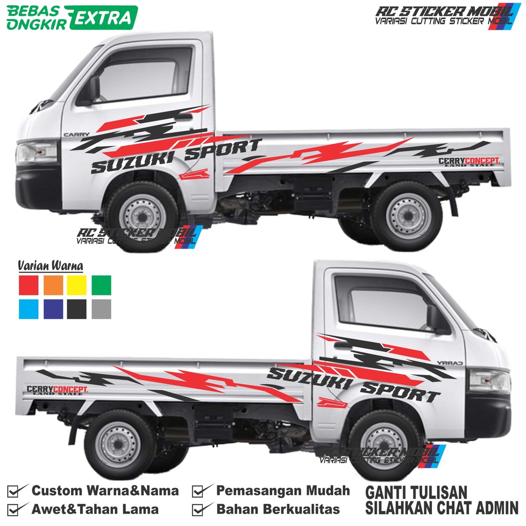 promo stiker pick up mobil suzuki new carry sticker bodi samping bak belakang terbaru