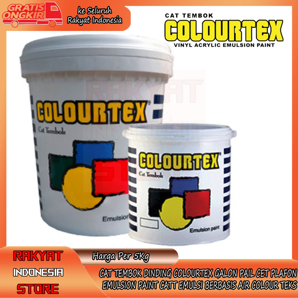 Colourtex Cat Tembok Rumah 5kg Cet Dinding 5 Kg Galon Colorteks Colourtek Interior Dalam Ruang Luar 