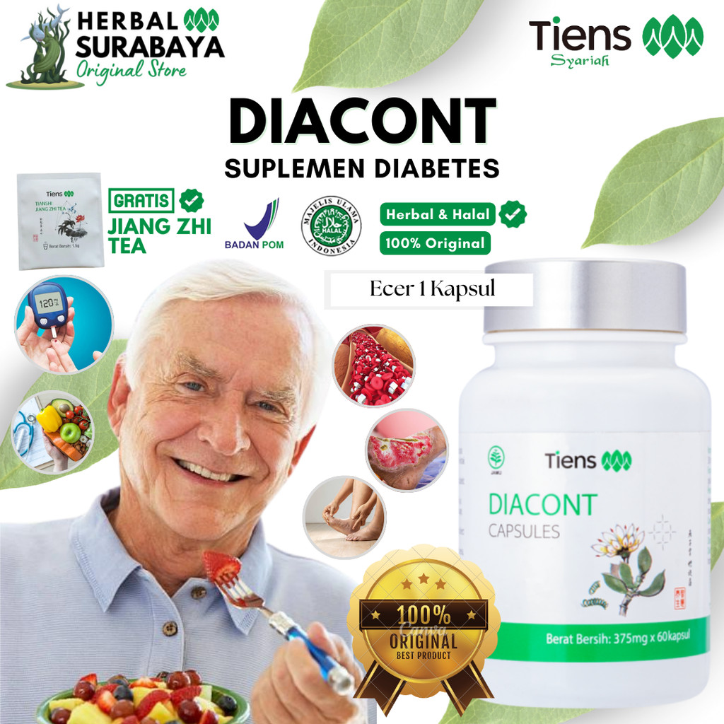 Ecer 1 Kapsul Tiens Diacont Obat Diabetes Obat Kencing Manis Kontrol Gula Darah Labu China Obat Luka