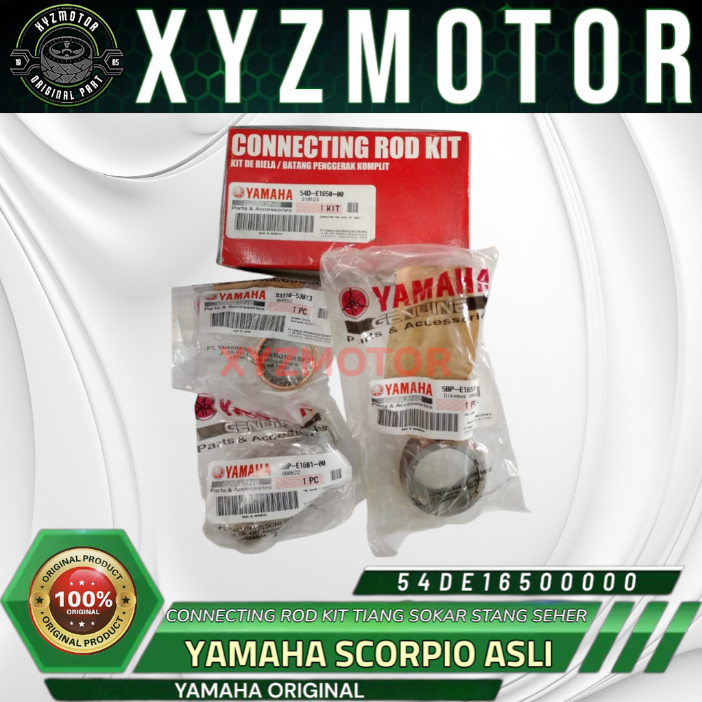 CONNECTING ROD KIT TIANG SOKAR STANG SEHER YAMAHA SCORPIO 54D-E1650-00 ORIGINAL