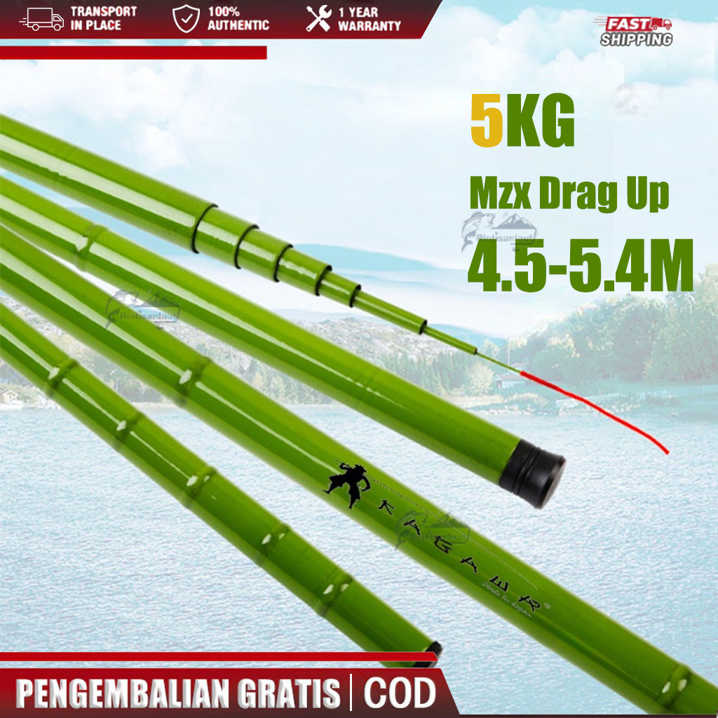 [Rintisanlaut] Joran Tegek Kagawa Hijau Bamboo/MONQIQI Joran tegek murah kagawa fiber composite carb