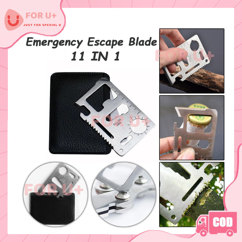 11 in1 Multi Purpose Credit Card Sized Pocket Tool / Survival Kit Tool Card