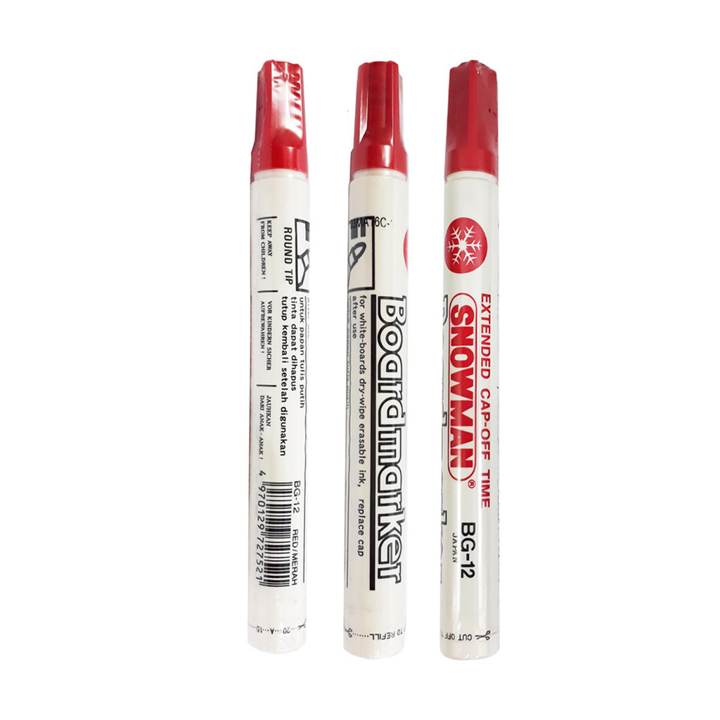 

Spidol Whiteboard SNOWMAN BG-12 Marker NON Permanen SNOWMAN BOARDMARKER