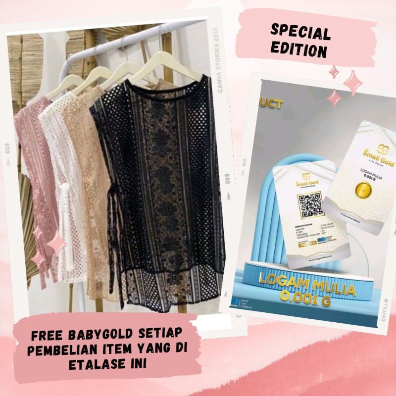 READY STOCK ROMPI BRUKAT WANITA OUTER ROMPI BROKAT CANTIK BAJU TANPA LENGAN ATASAN WANITA