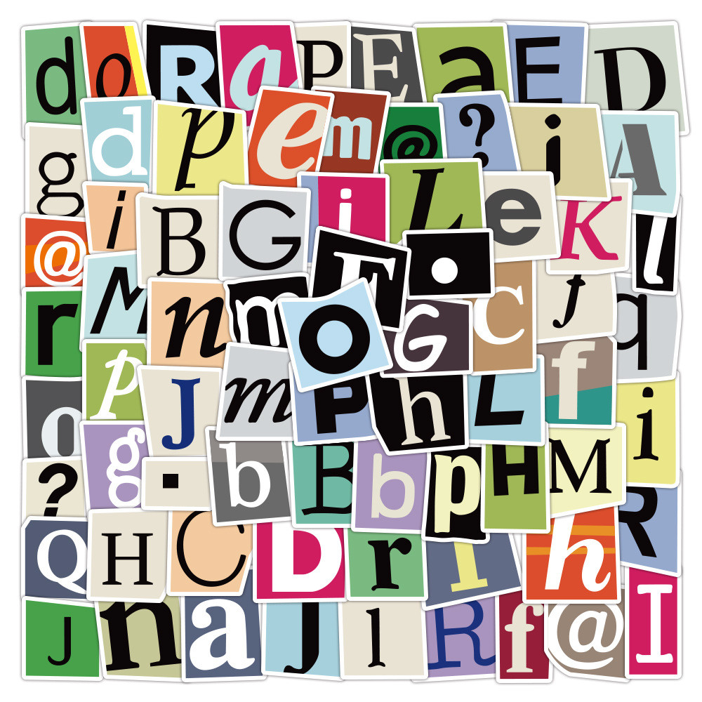 

100Pcs/Pack INS Novelty Mixed Letter Number Alphabet Stickers PVC Waterproof Stickers Decals For Kids Boys Girls Toys Gifts
