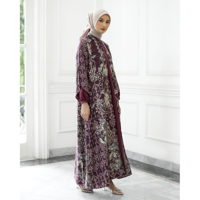 Geulis.id RAMYA SET DRESS / MAXY DRESS / SARIMBIT KELUARGA (4 warna) - BURGUNDY, XS