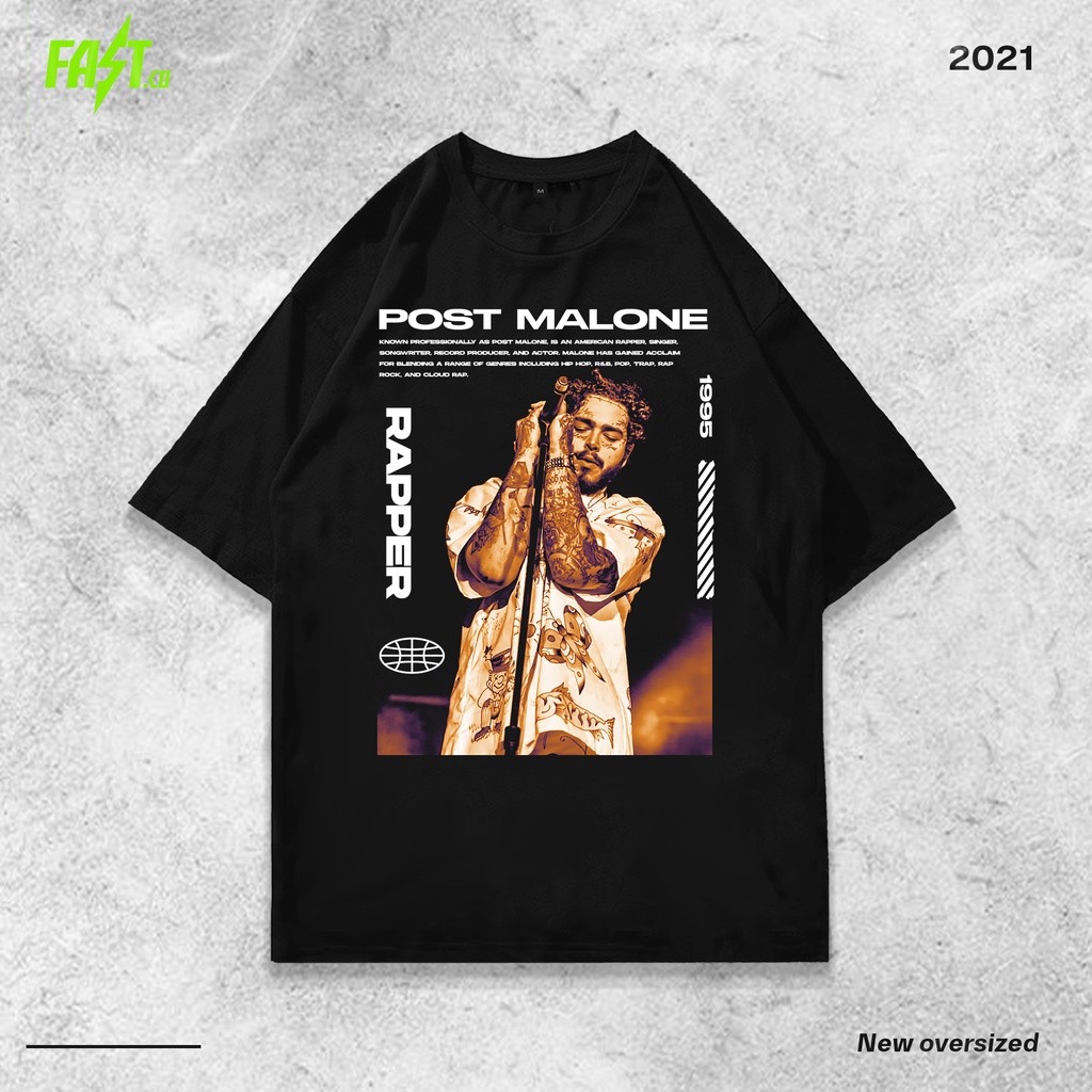 Post Malone Vintage Oversize Rap T shirt - Kaos Baju Post Malone Oversized