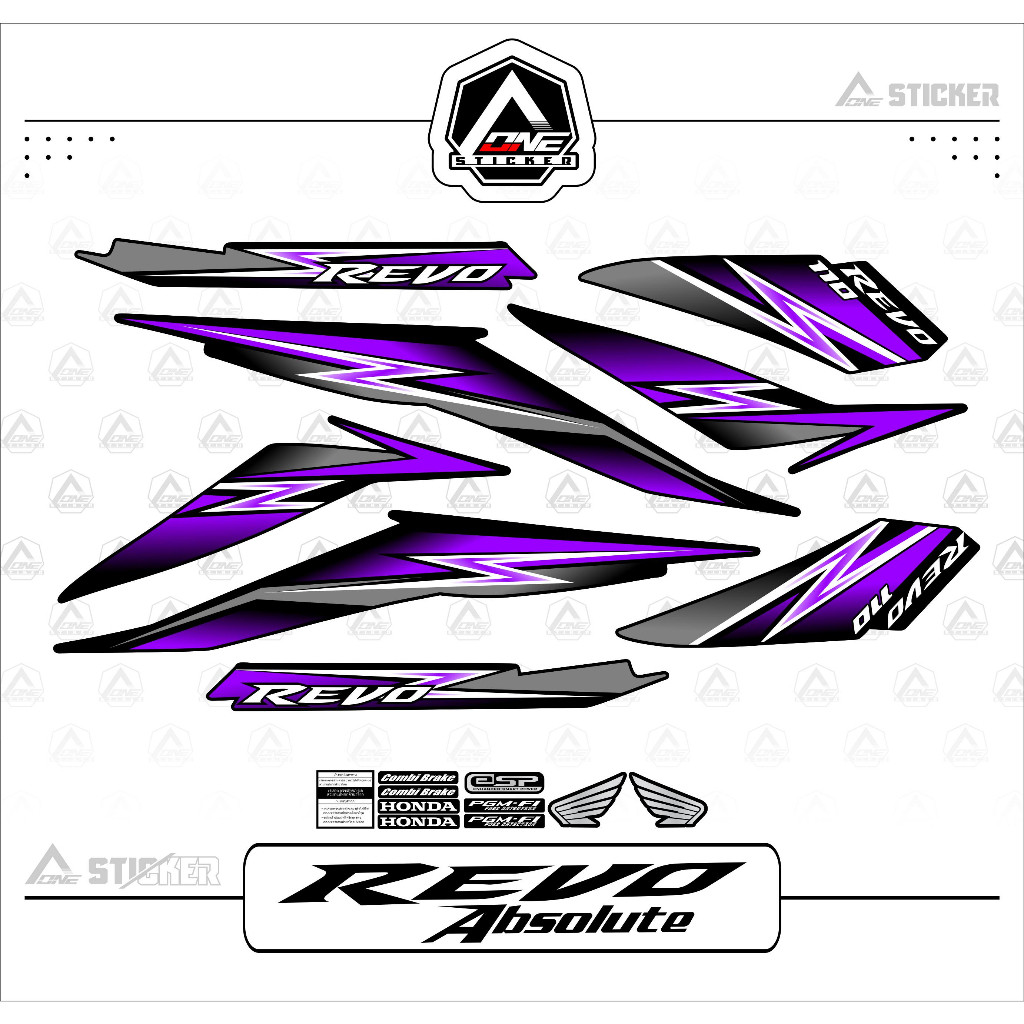 Striping Absolute Revo 110 Cw /Stiker Revo Absolut /  Stiker Striping Wave 110 Motif Kekinian