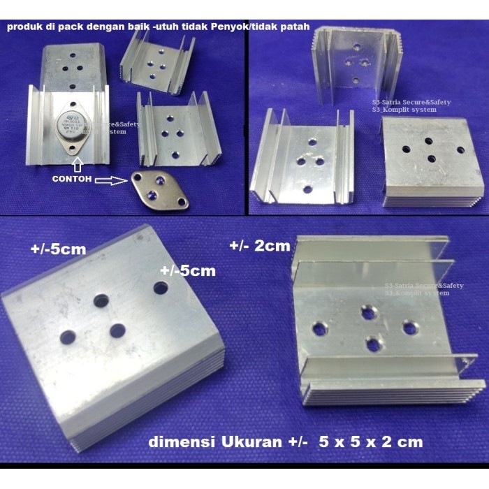 Heatsink duduk kan 1 transistor TR Jengkol alumunium Pedingin dudukkan 1TR Jengkolan heat sink Alumi