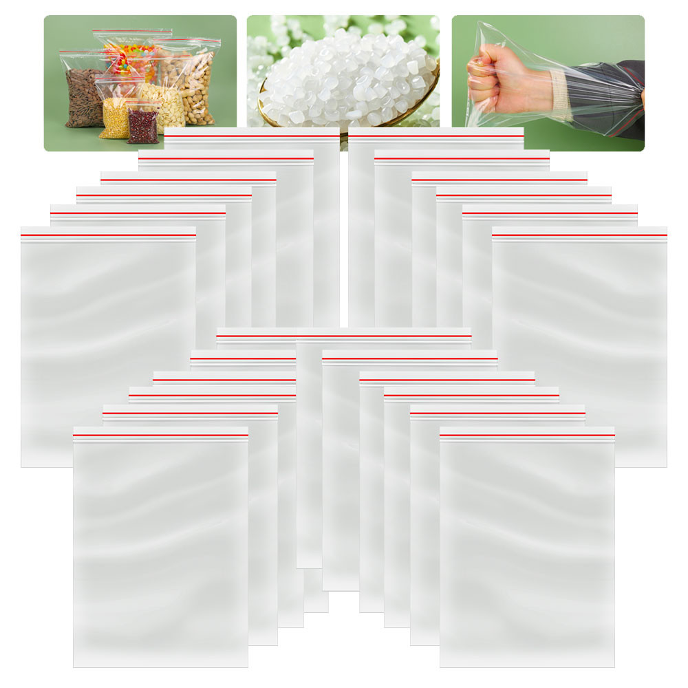 

100PCS Plastic Zip Lock Bag Resealable Self Seal Pouch Storage Organizer Bag for Pack Products Jewelry Food Vacuum Fresh Pocket